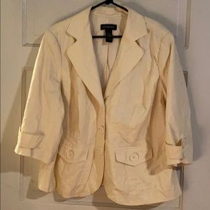 Lane Bryant- Linen blend - lined suit jacket